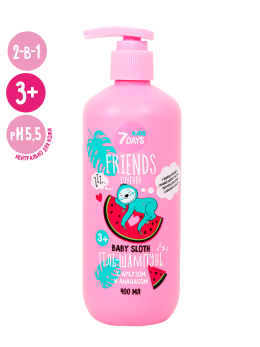 Гель для душа и шампунь детский для девочек 400ML BABY SLOTH Гель для душа и шампунь детский для девочек 400ML BABY SLOTH
