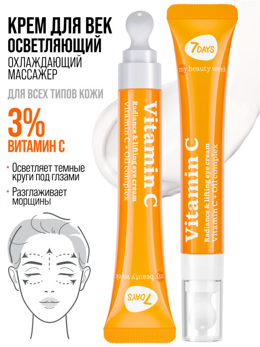 Крем для век увлажняющий от морщин Vitamin C 100%