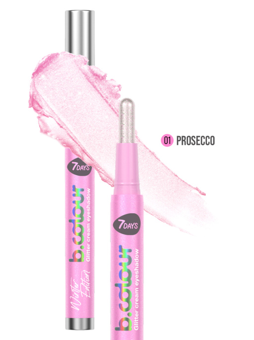 Хайлайтер для лица кремовый и тени для век блестящие 2в1 / 01 PROSECCO