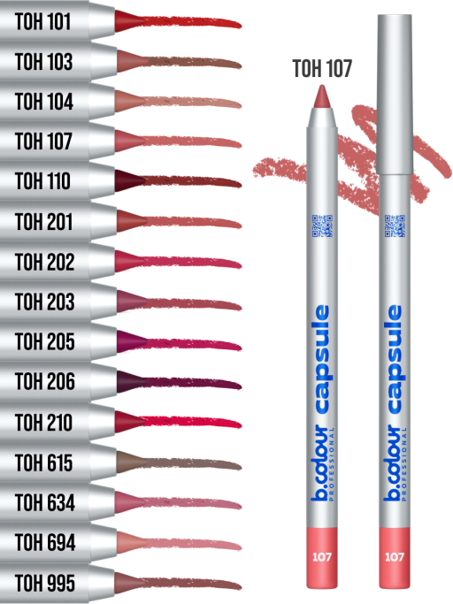 Карандаш для губ стойкий / 107, B.COLOUR PROFESSIONAL CAPSULE