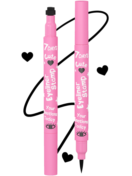 Подводка для глаз + штамп 2в1 Cute / 208 Eyeliner&Heart black stamp