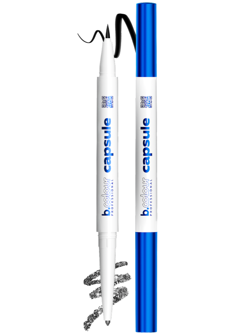 Подводка для глаз черная и карандаш с шиммером 2в1 01, B.COLOUR PROFESSIONAL