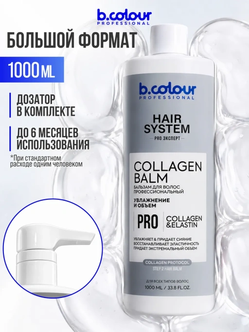 Бальзам для волос женский увлажняющий COLLAGEN 1000 мл