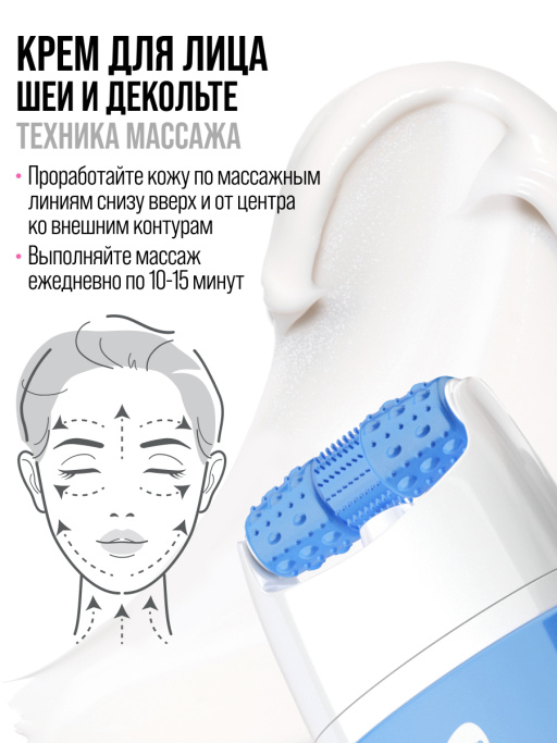 Крем для лица, шеи и зоны декольте Антивозрастной & Борьба с пигментацией с 3D массажером NIACINAMIDE