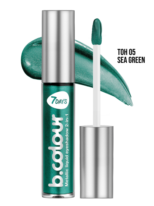 Тени для век жидкие блестящие с эффектом металлик / 05 SEA GREEN