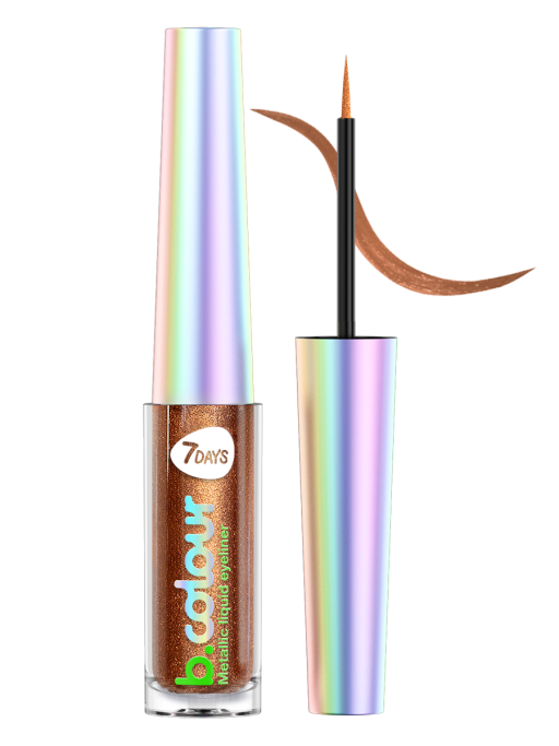 Подводка для глаз жидкая с эффектом металлик 04, B.COLOUR, 7DAYS, 3,3ML