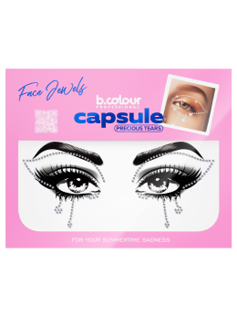 Стразы для лица самоклеящиеся, Precious tears (серебро) FACE JEWELS B.COLOUR PROFESSIONAL CAPSULE