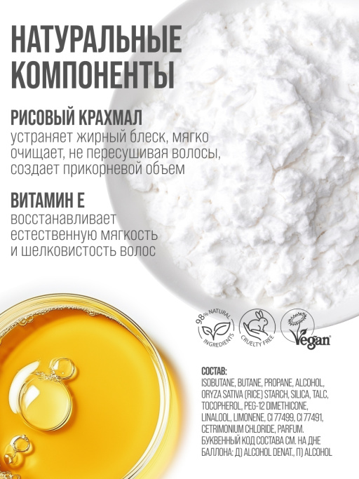 Сухой шампунь для темных волос, набор для брюнеток 2 шт