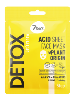 Маска для лица тканевая отшелушивающая с AHA (5%) и BHA-кислотами, 25 г