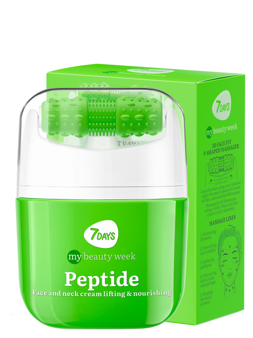 Крем для лица Пептиды, массажер для лица 2в1