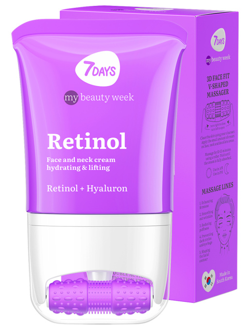 Крем для лица, шеи и зоны декольте Увлажнение & Лифтинг с 3D массажером RETINOL