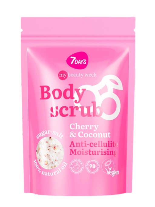 Скраб для тела антицеллюлитный увлажняющий солевой с маслами CHERRY&COCONUT, MY BEAUTY WEEK