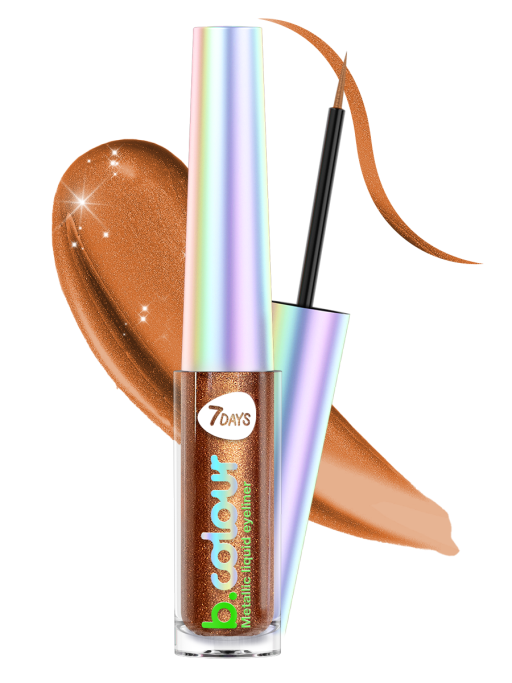 Подводка для глаз жидкая с эффектом металлик 04, B.COLOUR, 7DAYS, 3,3ML