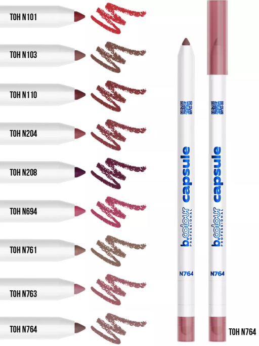 Карандаш для губ стойкий 2в1 / N764, B.COLOUR PROFESSIONAL CAPSULE
