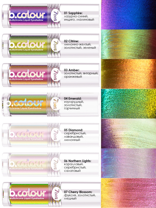 Тени для век жидкие блестящие хамелеон / 03 AMBER