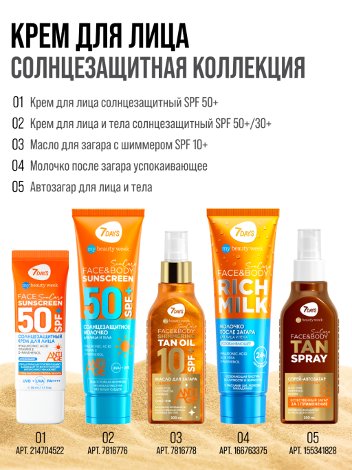 Солнцезащитный крем для лица и тела SUN CARE SPF 50+ / PA++++