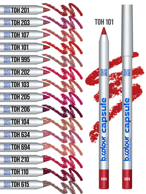 Карандаш для губ стойкий 101, B.COLOUR PROFESSIONAL 
