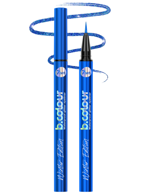 Подводка-лайнер для глаз с глиттером 01 B.COLOUR, 7DAYS, 0,5Г