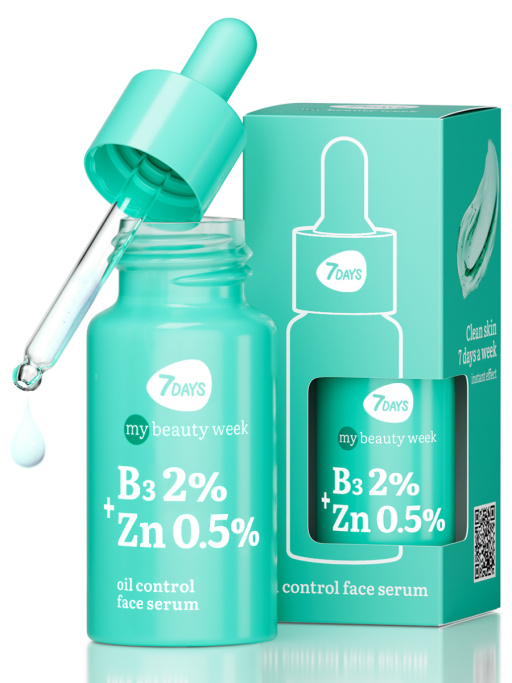 Сыворотка 7DAYS для лица от прыщей с Ниацинамидом и Цинком, набор 3 шт х 20 мл