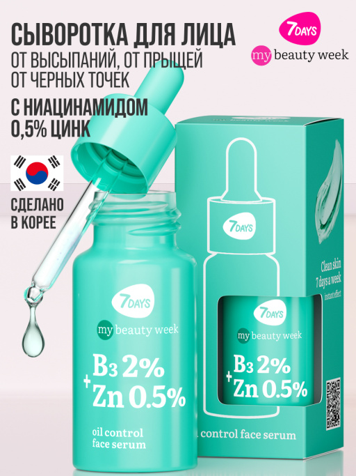 Сыворотка для лица от прыщей B3 2%+ZN 0,5%