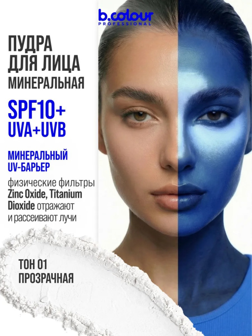 Пудра для лица матирующая рассыпчатая белая 01