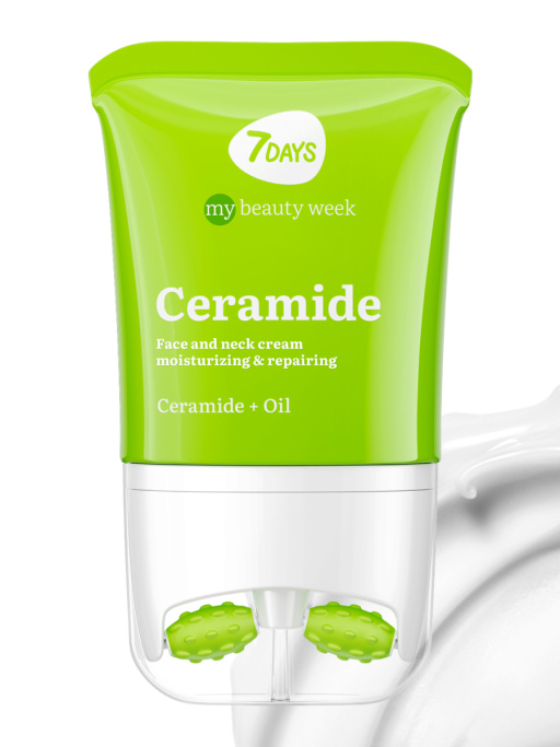 Крем для лица, шеи и зоны декольте Увлажнение & Восстановление с 3D массажером CERAMIDE