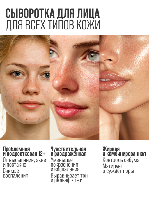 Сыворотка для лица от прыщей B3 2%+ZN 0,5% Набор 2 шт.