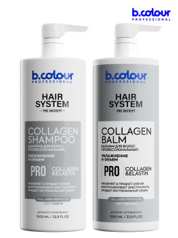 Набор шампунь и бальзам увлаж. и объем COLLAGEN&ELASTIN, СЕРЫЙ HS, B.COLOUR PROFESSIONAL, 2*1000ML