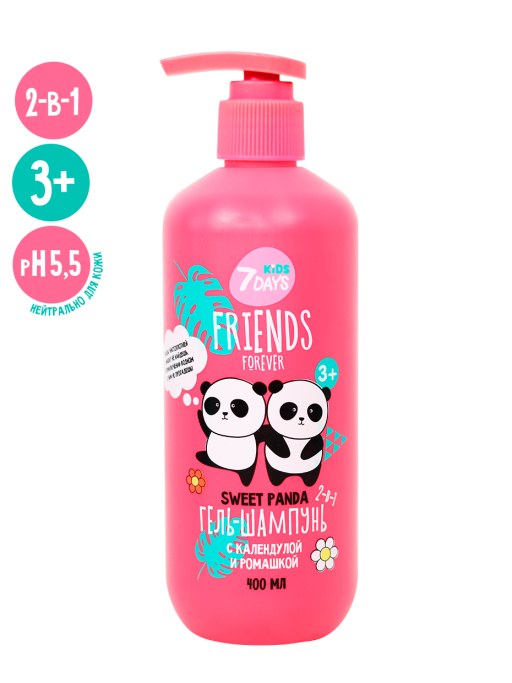 Детский гель для купания и шампунь для волос 400ML SWEET PANDA