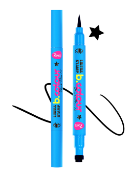 Подводка для глаз + штамп 2в1 / 02 BLACK STAR