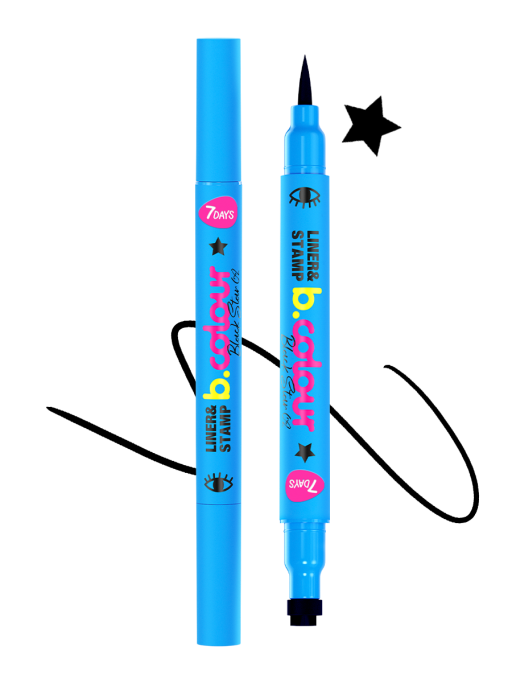 Подводка для глаз + штамп 2в1 / 02 BLACK STAR