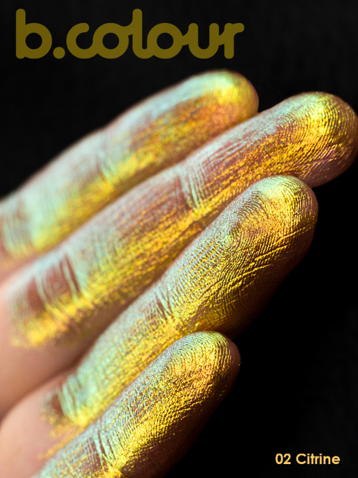 Тени для век жидкие блестящие хамелеон / 02 CITRINE