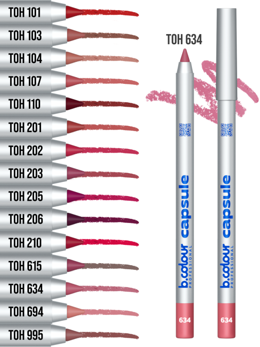 Карандаш для губ стойкий / 634 (розово-бежевый), B.COLOUR PROFESSIONAL CAPSULE