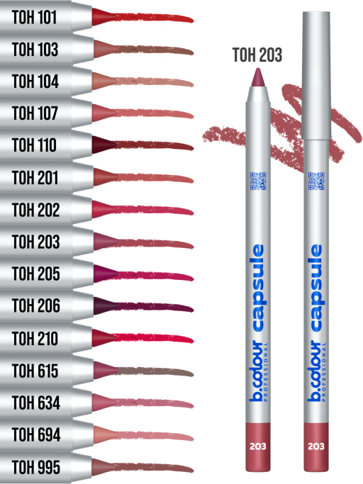 Карандаш для губ стойкий / 203, B.COLOUR PROFESSIONAL CAPSULE