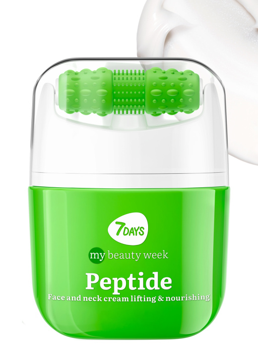Крем для лица Пептиды, массажер для лица 2в1