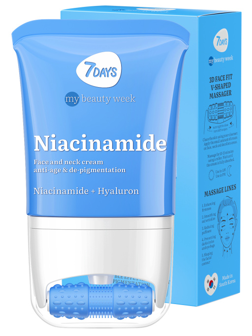 Ниацинамид для лица 10%, крем для лица матирующий, массажер 2в1, 80 ml NIACINAMIDE