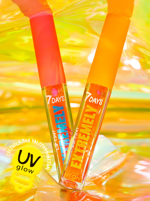 Тинт для губ светящийся с блестками UVglow Neon / 201 Pop-rose