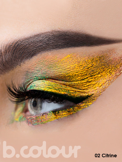 Тени для век жидкие блестящие хамелеон / 02 CITRINE