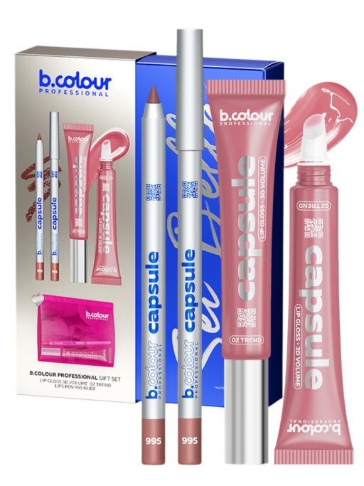 Набор косметики для макияжа подарочный, блеск для губ, карандаш для губ B.COLOUR PROFESSIONAL