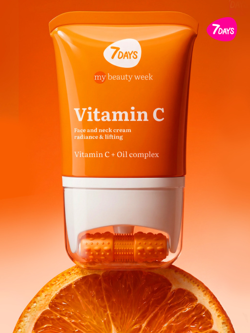 Крем для лица увлажняющий с Витамином С, массажер 2в1, 80 мл