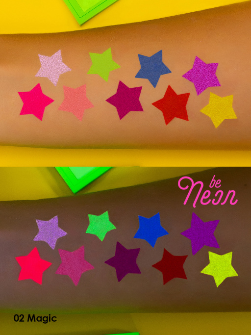 Палетка пигментов для макияжа UVglow / 02 MAGIC