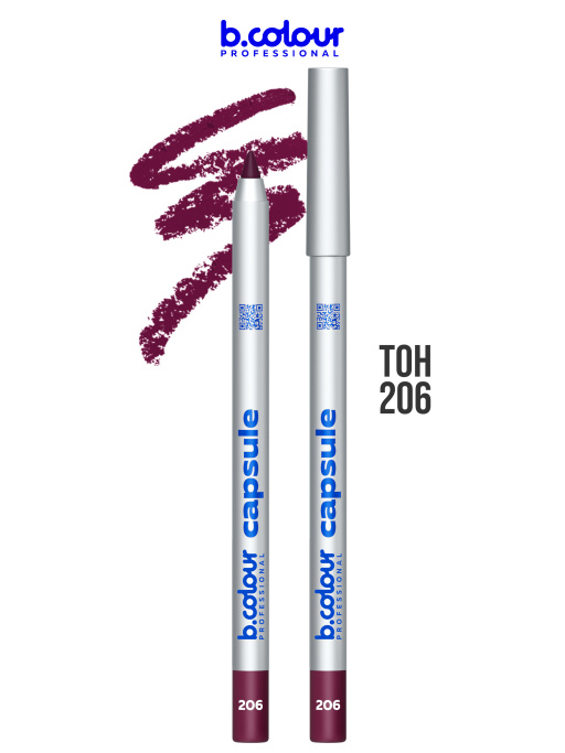 Карандаш для губ стойкий 206, B.COLOUR PROFESSIONAL 