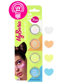 Набор графических лайнеров для макияжа UVglow Neon Pastel / 06 Good vibes