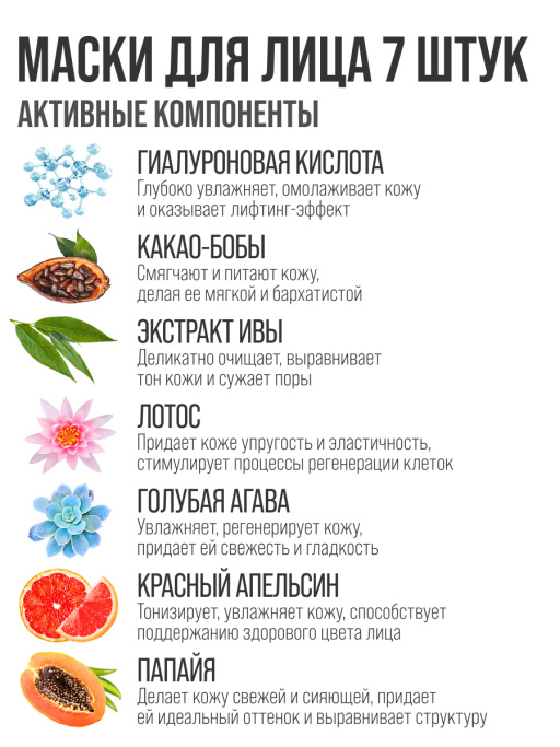 Подарочный набор масок для лица 7DAYS Beauty week