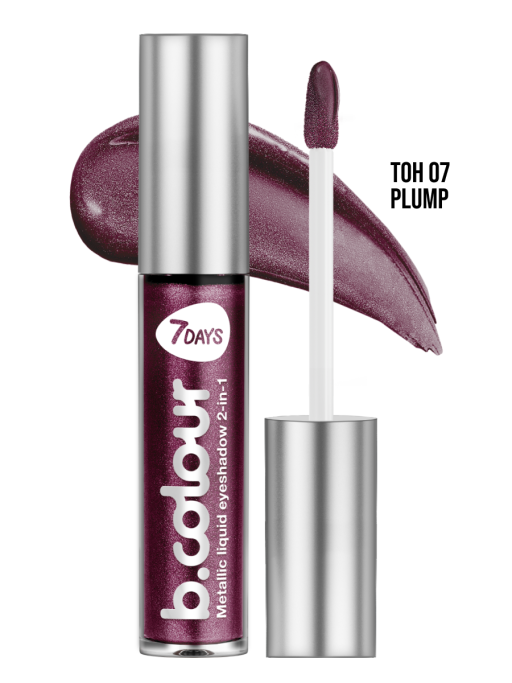 Тени для век жидкие блестящие с эффектом металлик / 07 PLUM