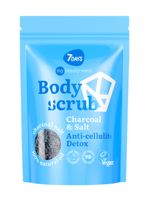 Скраб для тела антицеллюлитный солевой кокосовый с маслами CHARCOAL&SALT, MY BEAUTY WEEK
