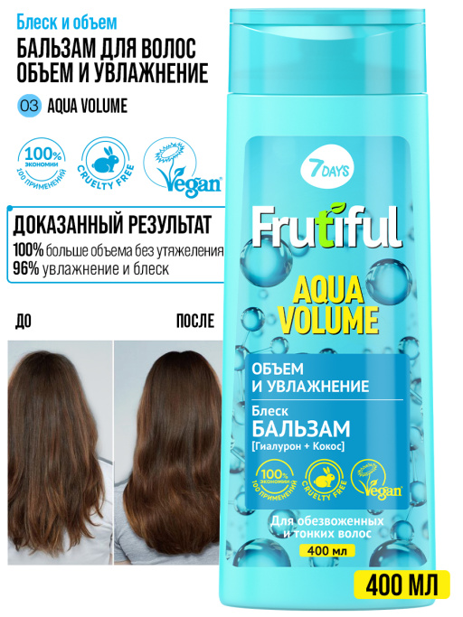 Бальзам для волос объем и увлажнение AQUA VOLUME